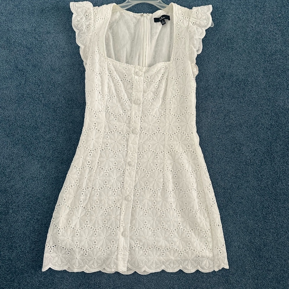 Lulu's White Lace Mini Dress